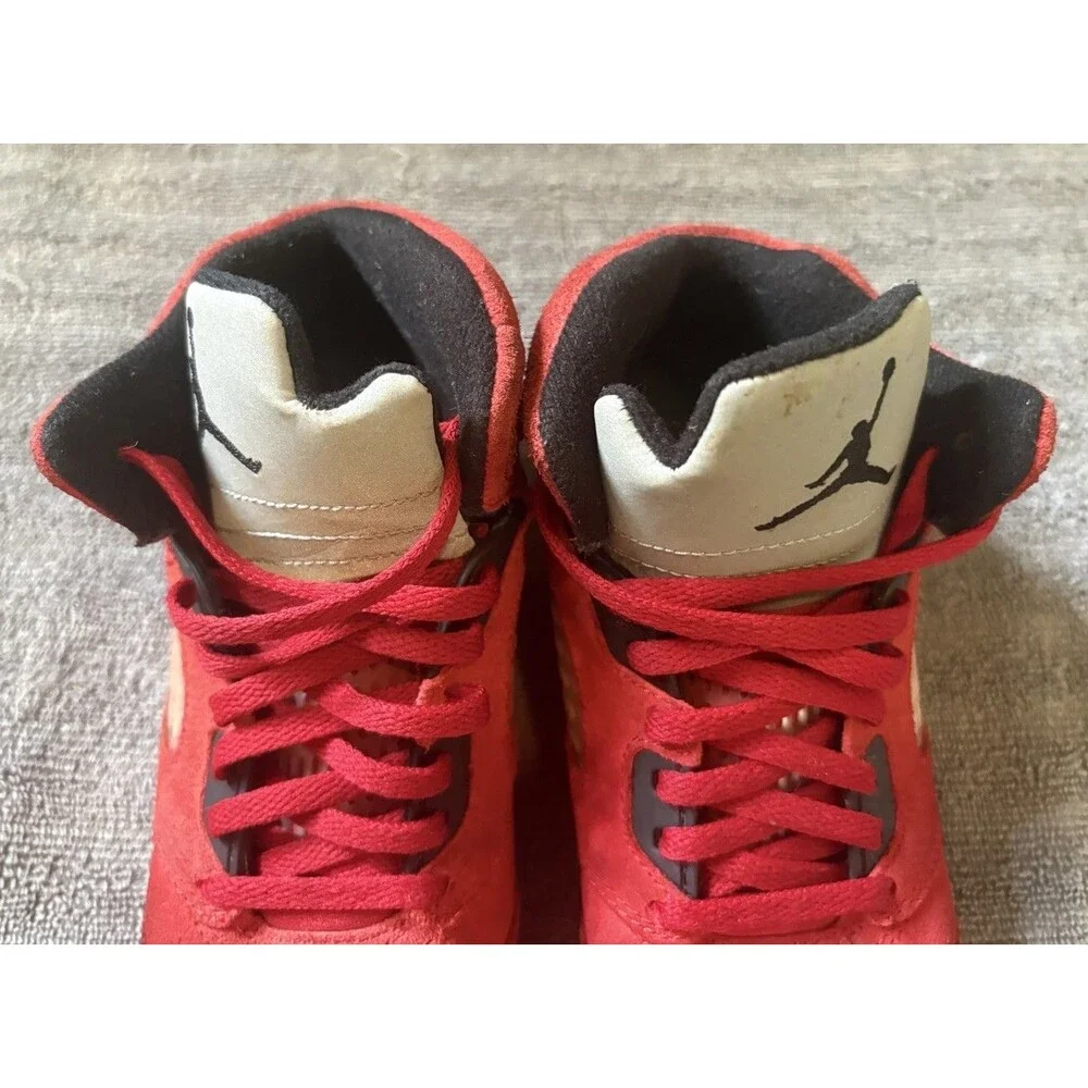 Nike Air Jordan 5 Retro Raging Bull University Red Black Kids Size 2Y 440889-600
